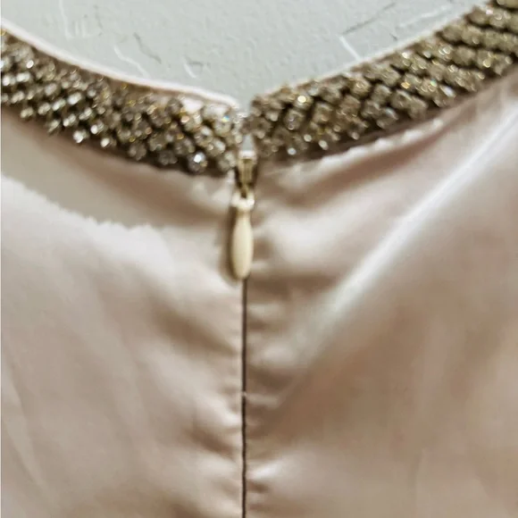 House of CB satin & crystal bodycon dress in champagne, ASO Cassie Euphoria Prom - Picture 9 of 11